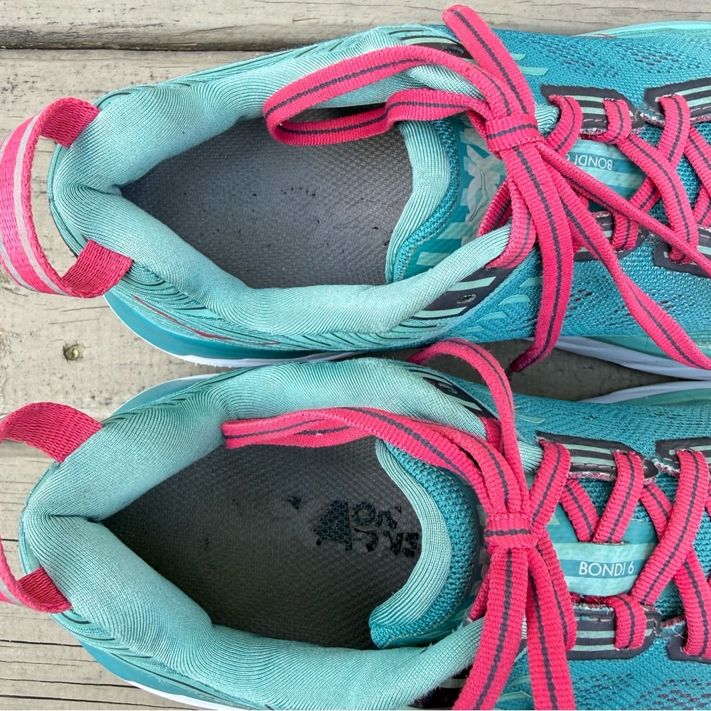 Hoka One One Bondi 6 running shoes in Canton green blue teal slate size 8.5 - Picture 13 of 16